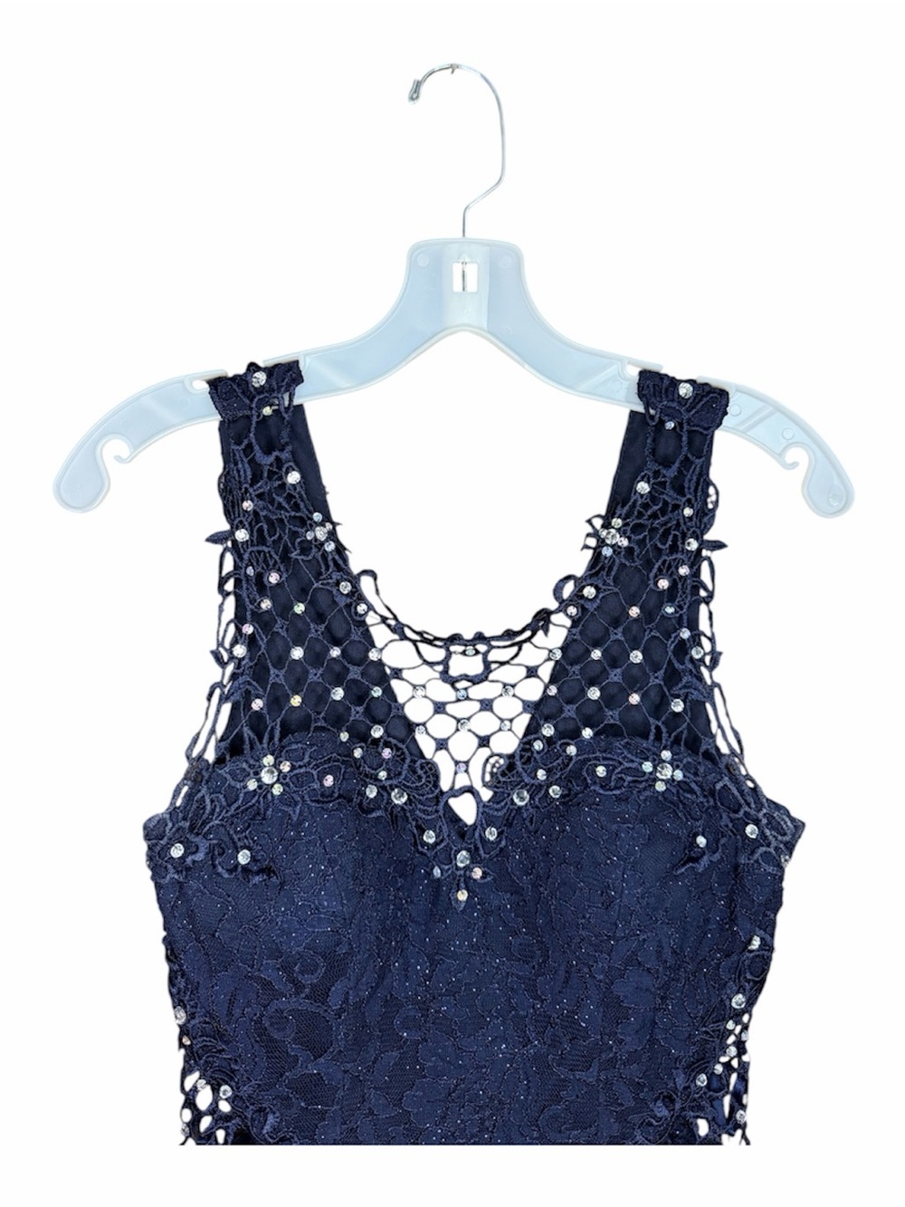 City Triangles | Navy Beaded Lace Maxi Dress | Size 3 | Formal Dress - Picture 2 of 7